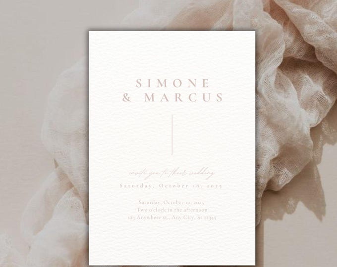 Minimal Modern Wedding Invitation