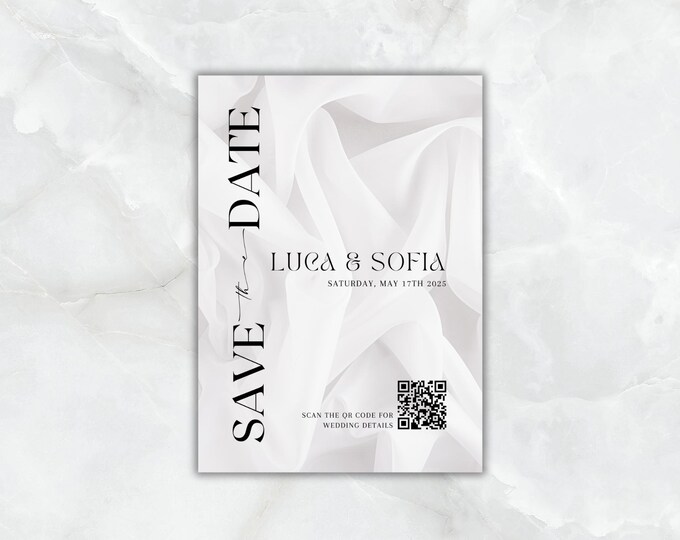 Save The Date Template with QR Code