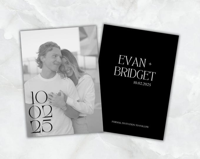 Modern Minimal Save the Date Photo Invitation