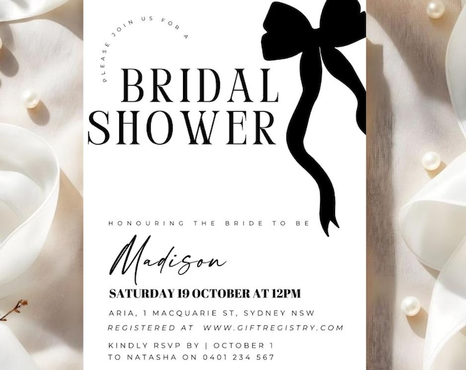 Bow Bridal Shower Invitation