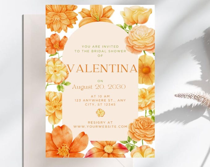 Arch Floral Bridal Shower Invitation