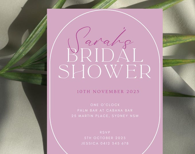 Lilac and white Bridal Shower Invitation