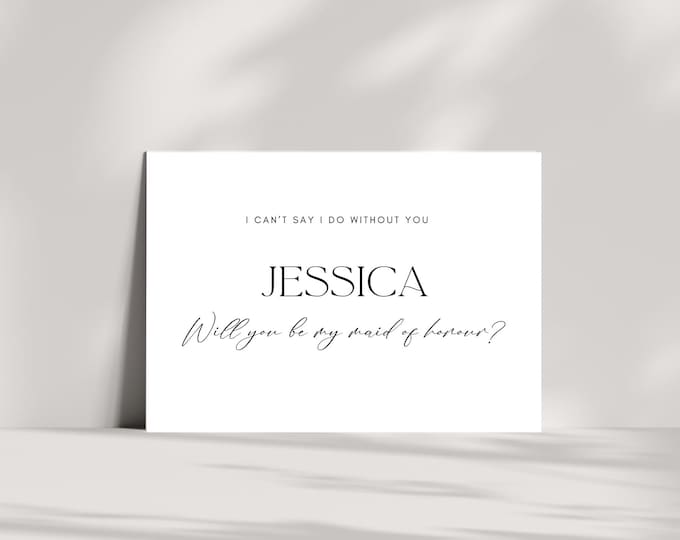 Custom Bridesmaid Proposal Cards | Will you be my maid of honour?