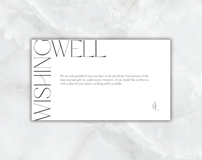 Minimalist Wedding Wishing Well Card