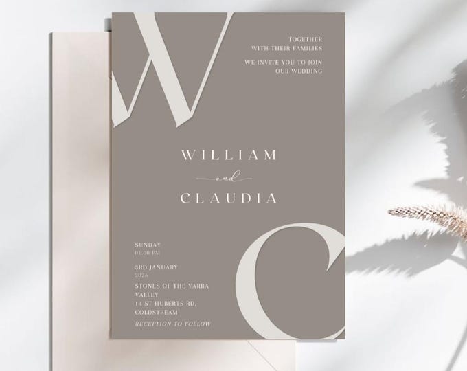 Initial Wedding Invitation