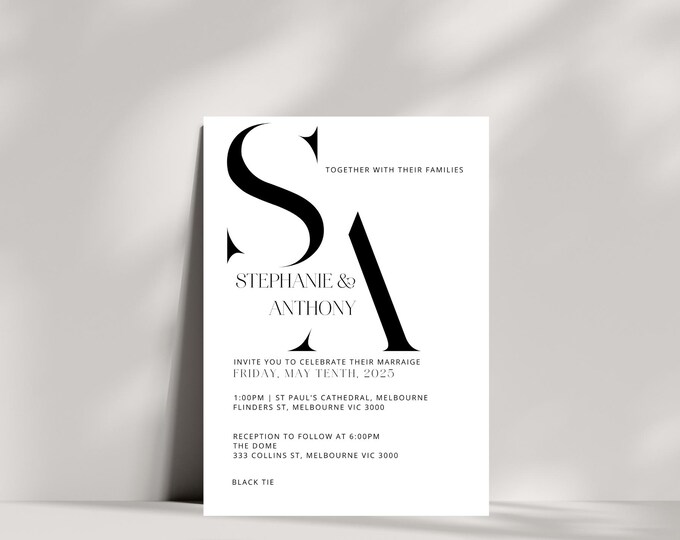 Initial Wedding Invitation