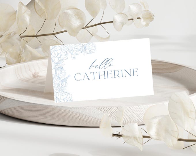 Elegant Safari-Themed Place Card