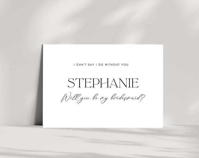 Minimalist Will You Be My Bridesmaid Card