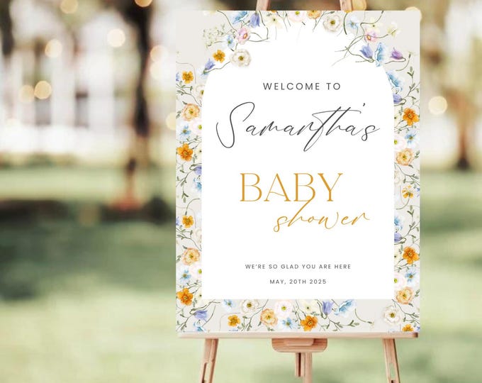 Floral Baby Shower Welcome Sign
