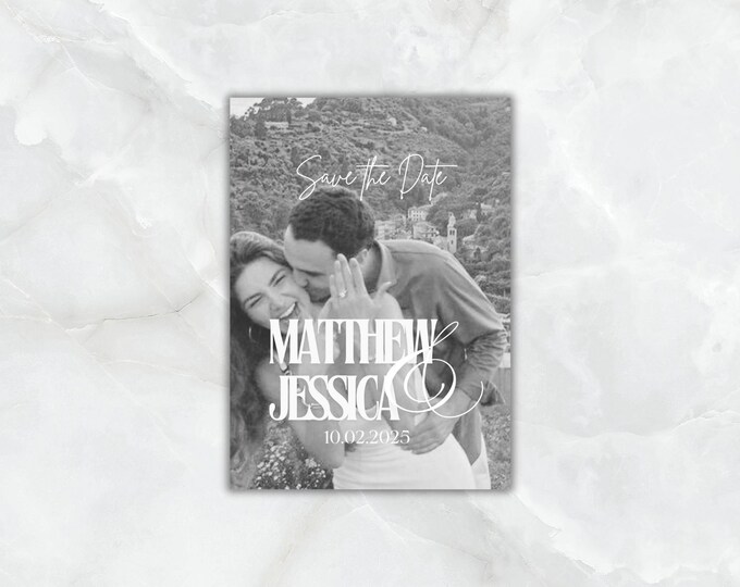 Modern Minimal Save the Date Photo Invitation