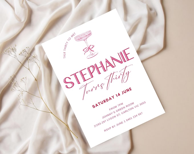 Talk Thirty To Me Invitation