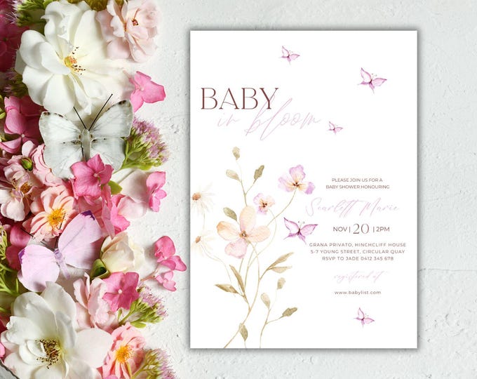 Baby in Bloom Baby Shower Invitation