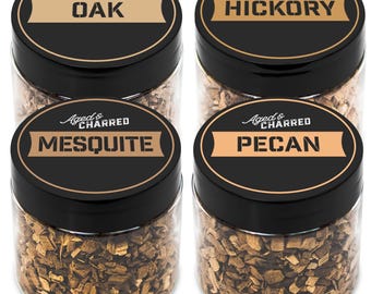 Cocktail Smoker Wood Chips – Pecan, Hickory, Oak & Mesquite Refill Pack