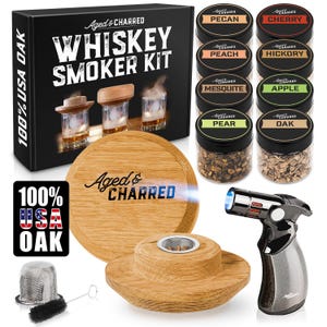 Cocktail Smoker Kit - Gift For Whiskey Drinker, Husband, Dad, Boyfriend | Cocktail Smoker Kit with Torch and Wood Chips