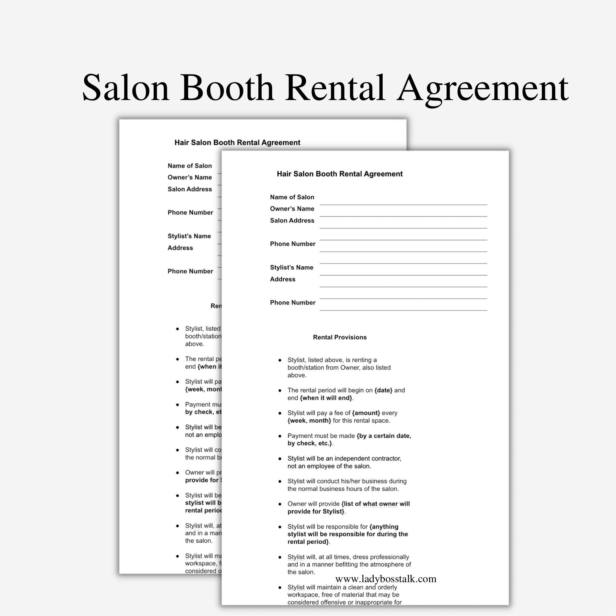 Salon Booth Rental Agreement Hair Salon Booth Rental Etsy Australia