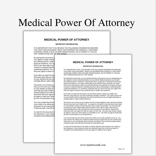 Power of attorney durable etsy
