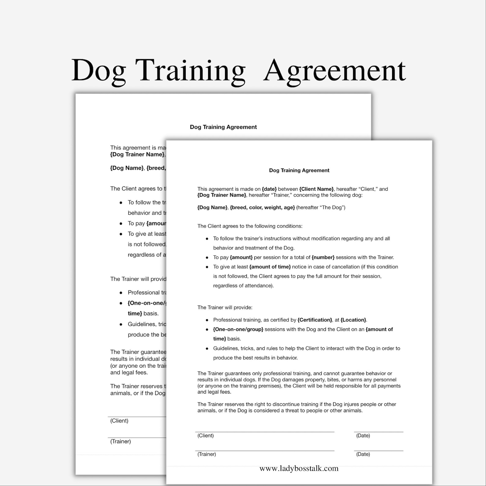 Dog Training Agreement Dog Trainer Agreement Dog Training Etsy Dog Training Agreement Dog Trainer Agreement Dog Training Etsy