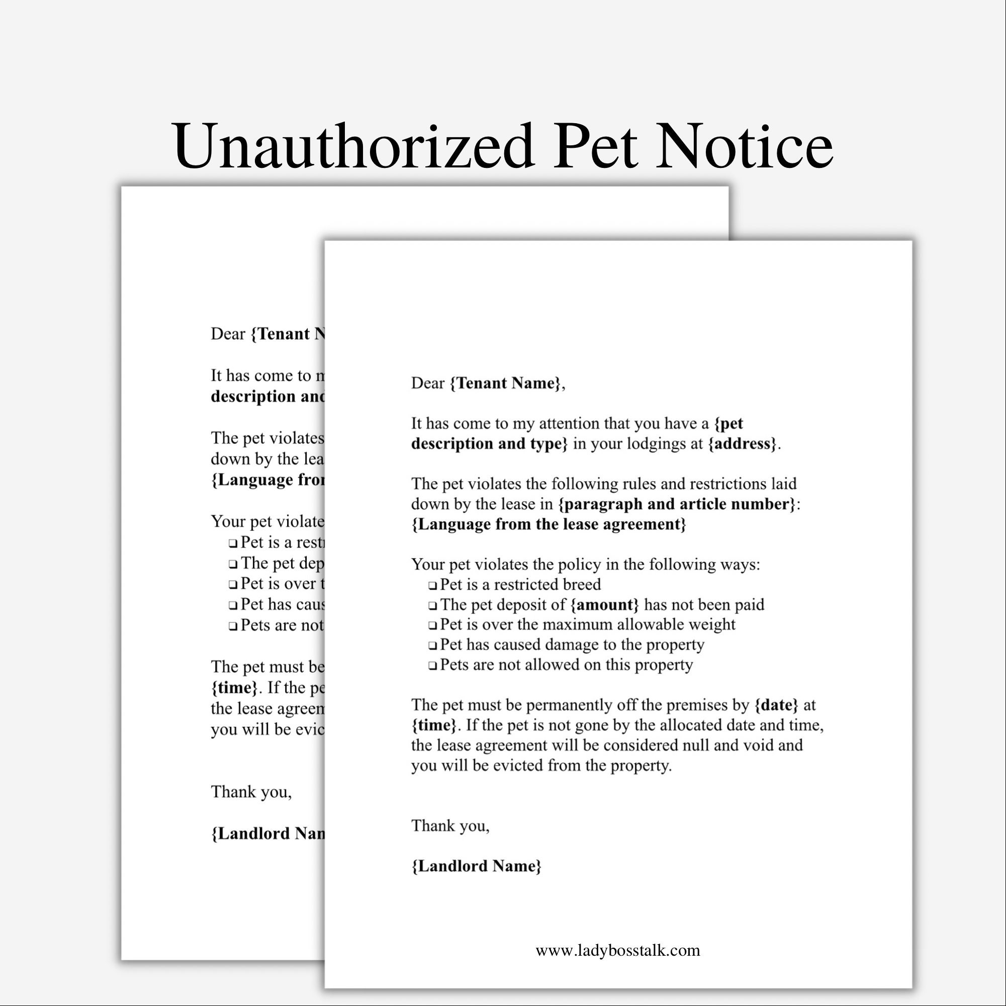 Letter To Tenants About Dogs