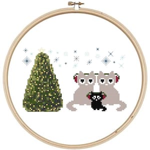 Christmas Cats Cross Stitch Pattern
