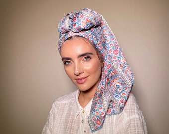 A beautiful colorful headband Tichel, Snood, Head Scarf,