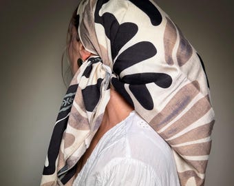 Abstract Print Head Scarf, Tichel Headband, Snood
