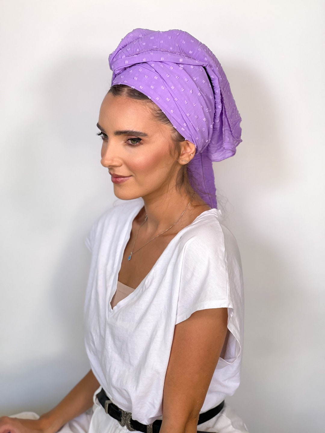 A Lovely Purple Headband , Snood, Head Scarf, Head Covering Etsy