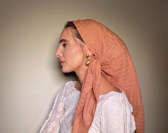 Floral Headband Tichel: Snood Head Scarf