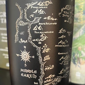 LOTR Lord of the Rings Middle Earth Map Tumbler Mug Insulated Stainless Cup
