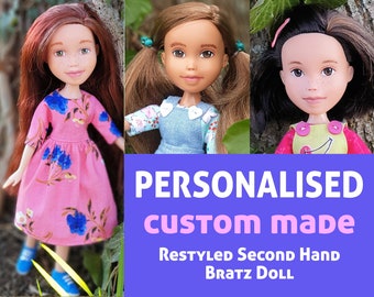 PERSONALISED, custom made, OOAK Upcycled, Repainted, Second Hand Bratz Doll, by UK Artist Jana Forsyth