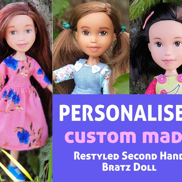PERSONALISED, custom made, OOAK Upcycled, Repainted, Second Hand Bratz Doll, by UK Artist Jana Forsyth