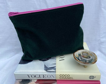 Velvet Cosmetic Bag, Handmade Makeup bag, cosmetic bag, simplistic makeup bag, best friend gifts, cosmetic pouch, makeup pouch, organiser