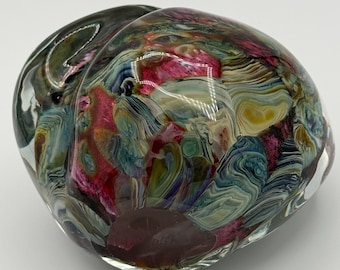 Robert Held Blue Iridescent Art Glass Vase Signed - Etsy
