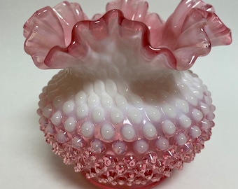 Fenton Cranberry Opalescent Vase