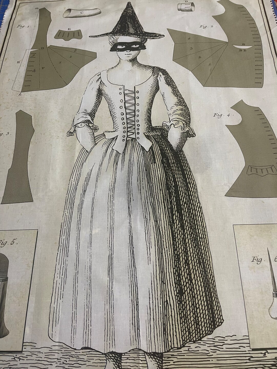 Vintage Look Halloween Fabric Panel J. Wecker Frisch SEW SCARY Etsy