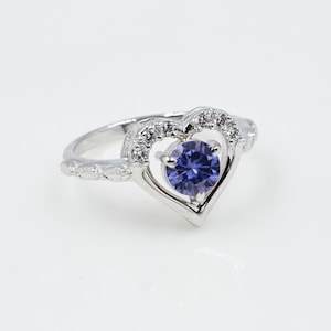 Blauer Quarzring, Kristallring blauer Zirkonring für Frau, Valentinstag Versprechen Silberring, Edelstein Silberring, Ring für Frauen