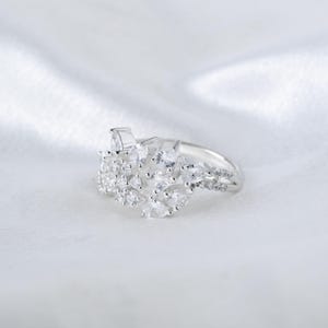 Diamond Silver Ring Cubic Zircon Ring, White Zircon Minimalist Ring, Anniversary Gift, Gift For Her, 925 Sterling Silver Handmade Jewelry