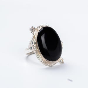 Natural Black Onyx Ring Handmade Ring Black Stone Gift Ring Black Onyx Jewelry Gemstone Ring Statement Brass Oxidize Ring Women Ring
