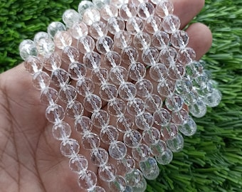 Phenakite/Phenacite Faceted Stretchable Bracelet/Phenakite Quartz Healing Crystal Stone Bracelet/8mm Phenakite Quartz/Gemstone Bracelet