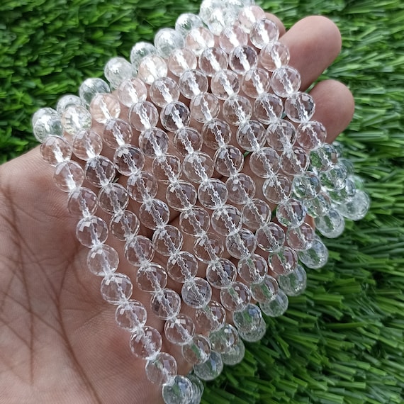 Phenakite/Phenacite Faceted Stretchable Bracelet/Phenakite Quartz Healing Crystal Stone Bracelet/8mm Phenakite Quartz/Gemstone Bracelet