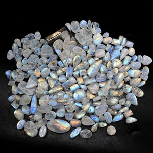 Multi Shape Moonstone Gemstone Blue Fire Moonstone Multi Flashy Rainbow Moonstone Gemstone Wholesale lot White Moonstone For Jewelry