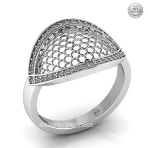 925 Sterling Silver Band Ring, Handmade Jewelry, Simple Band Ring, Plain Band Ring, Cubic Zircon Silver Ring, Ring for Man, Anniversary Gift