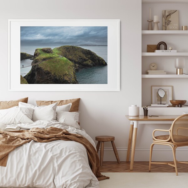 Ireland Landscape Printable Wall Art, Carrick-a-Rede Rope Bridge Ireland Photography, 2x3, 2:3, 24x36 Downloadable, Nature, Print to Canvas