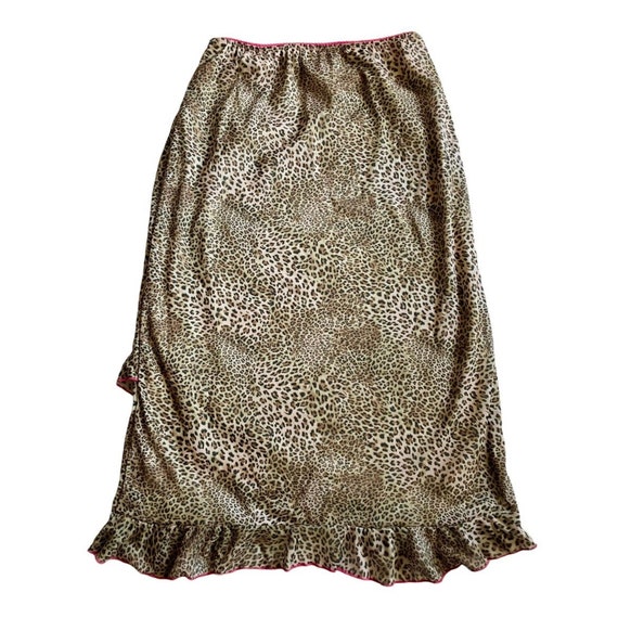Y2K NWT leopard print knee length slip skirt - image 2