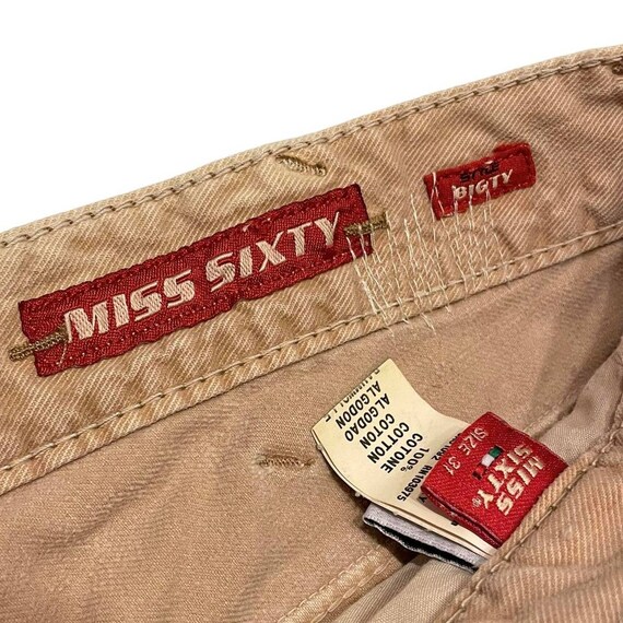 Miss Sixty Big Ty Distressed Y2K Grunge Streetwear Faded Tan Jeans