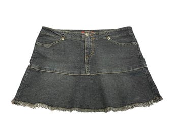Vintage Y2K Forever 21 grunge boho denim mini skirt Size S