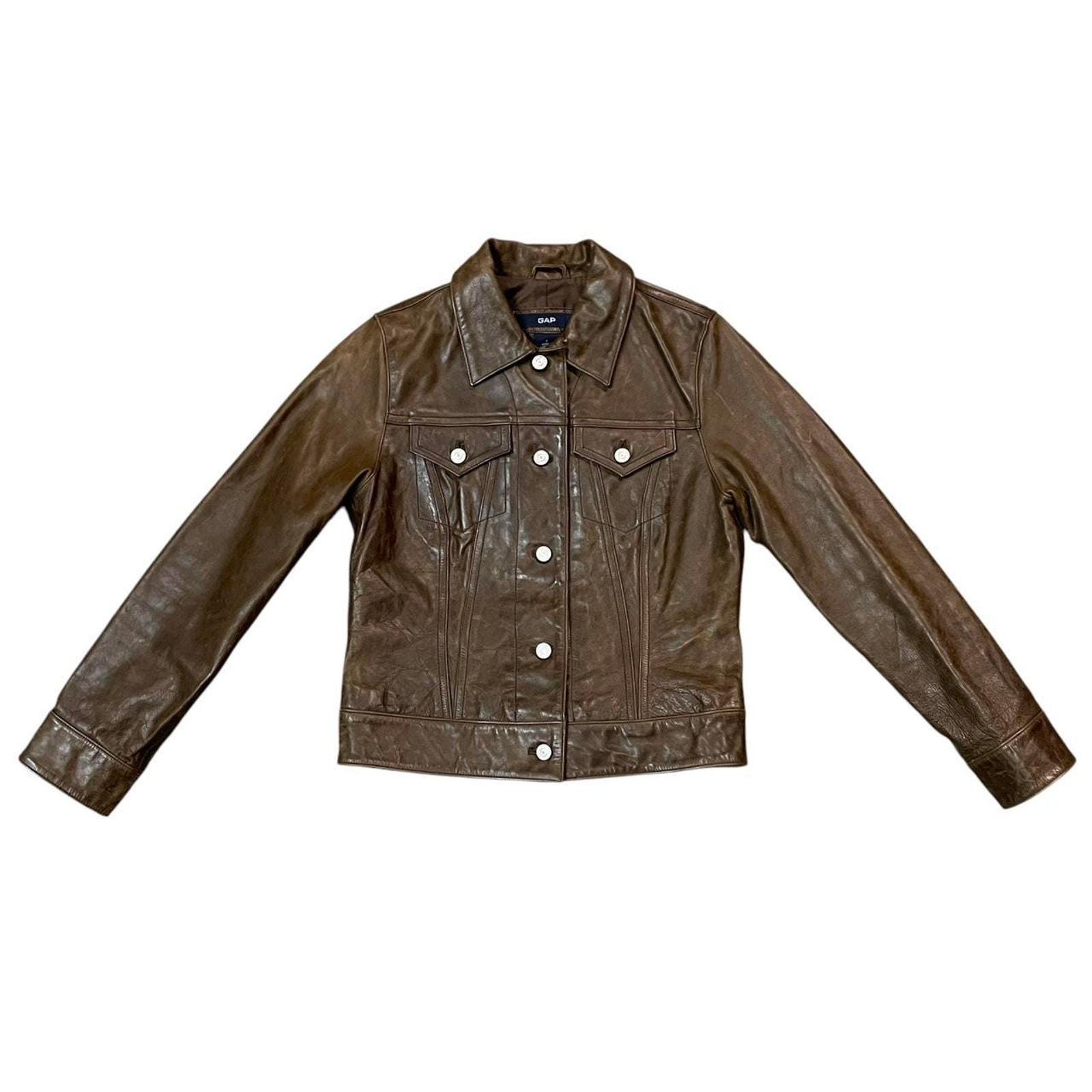 Vintage Gap Leather Jacket - Etsy Vintage Gap Leather Jacket - Etsy