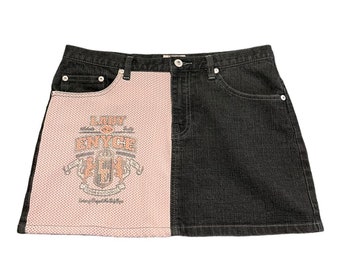 Mini-jupe en jean noir Lady Enyce streetwear vintage des années 2000 Lady Enyce Taille 28