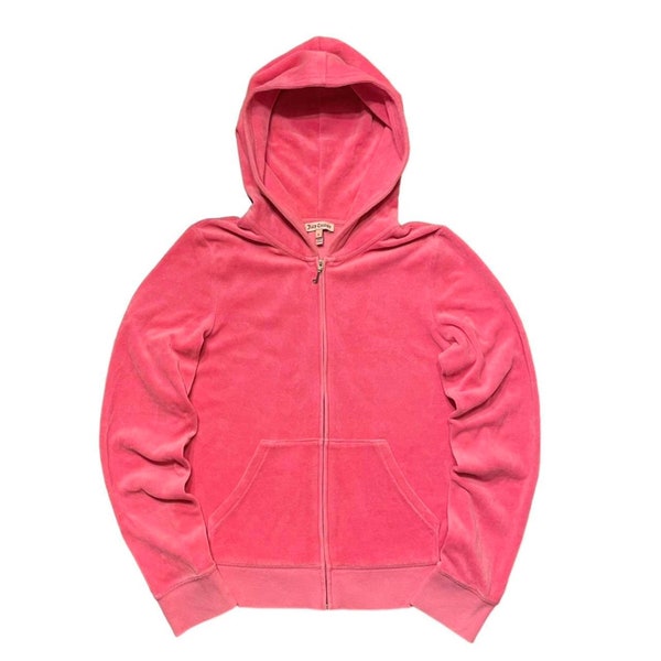 VTG Y2K streetwear Juicy Couture pink velour zipup hoodie L