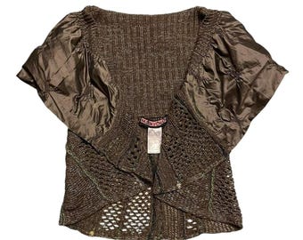 Vintage M. & KYOKO Japanese designer silk blend knit bolero