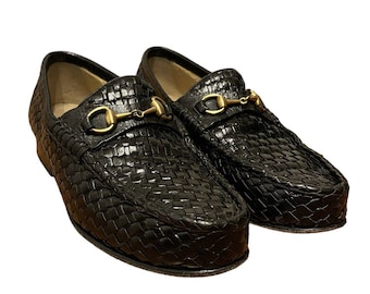 Vintage Gucci Classic Woven Horsebit Loafers Size 6B
